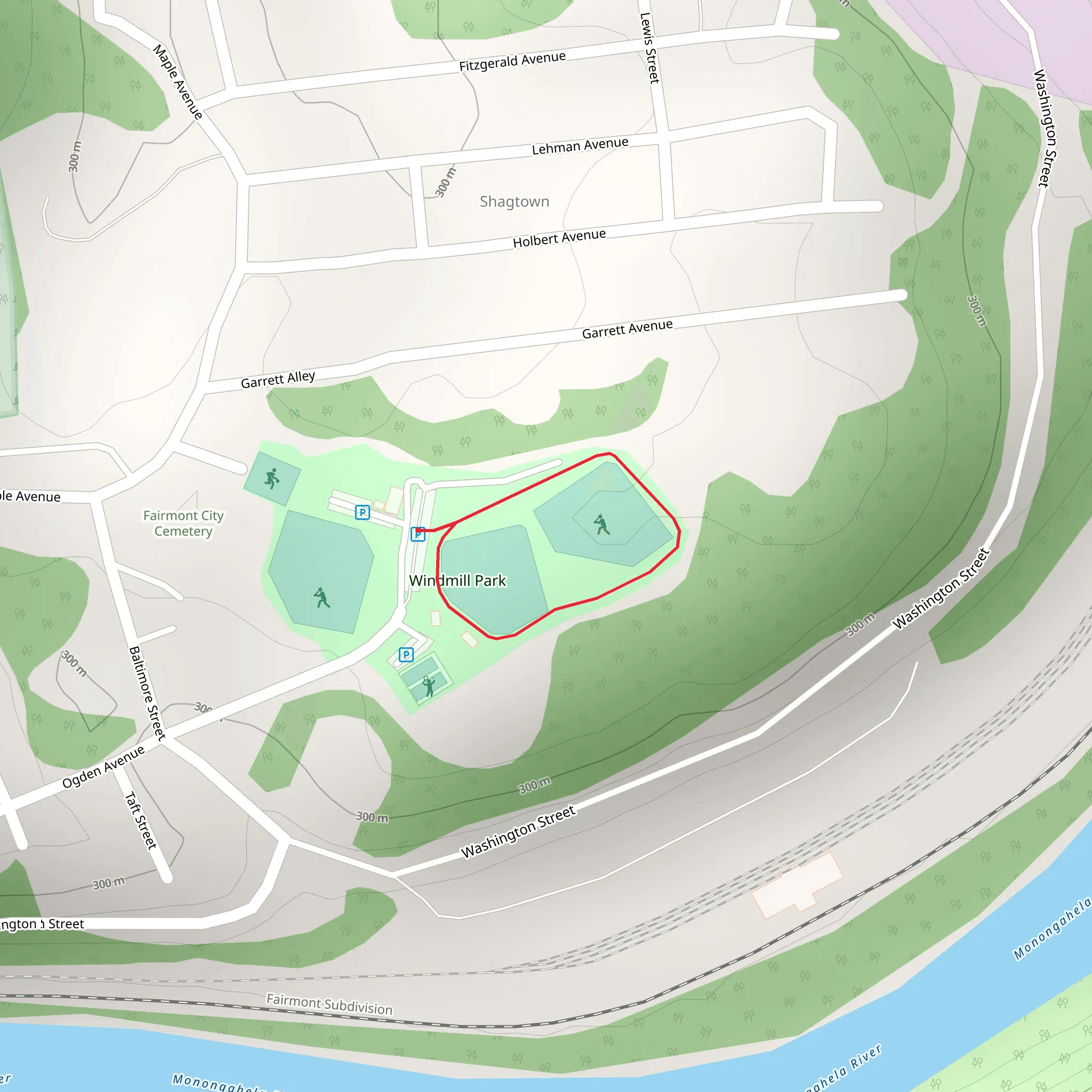 Windmill Park Loop mobile static map