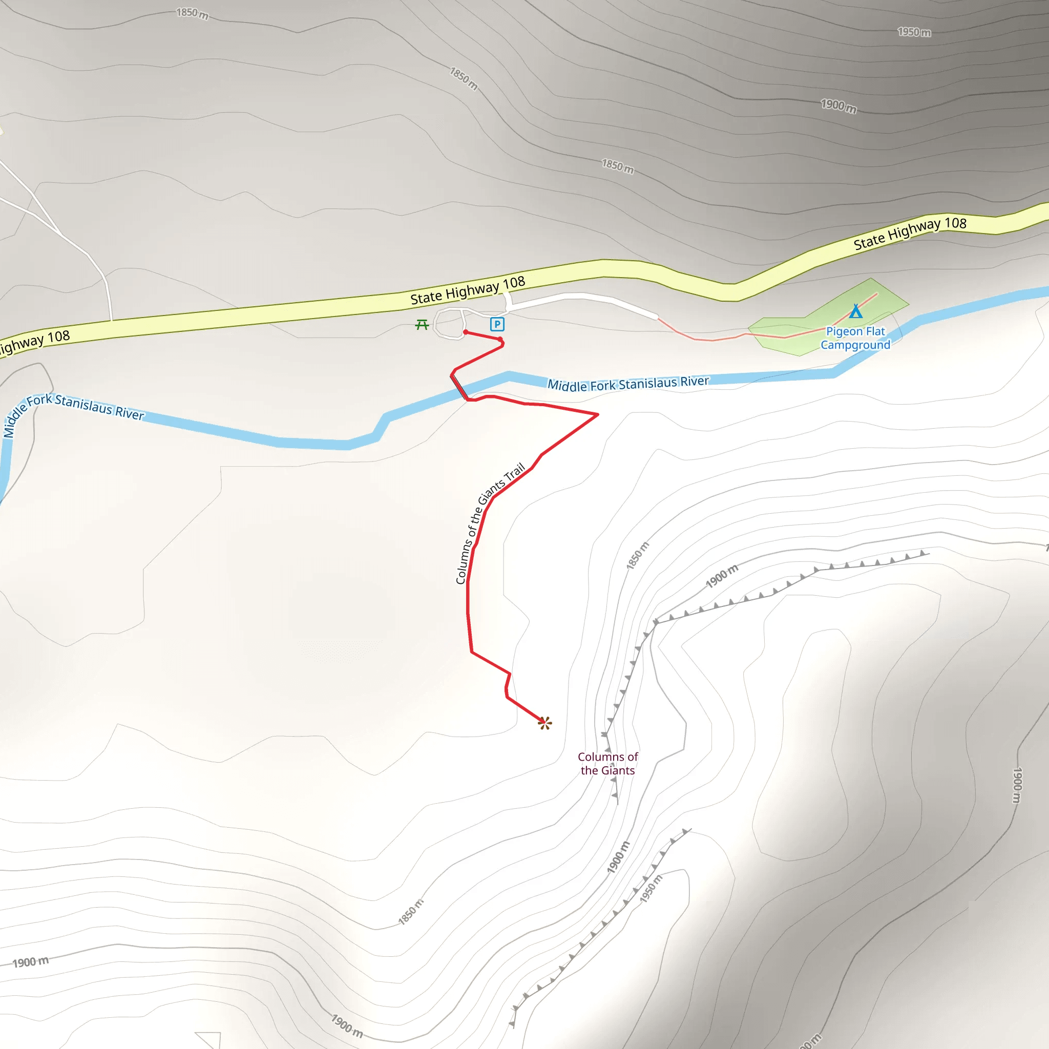 Columns of the Giants NRT Trail mobile static map
