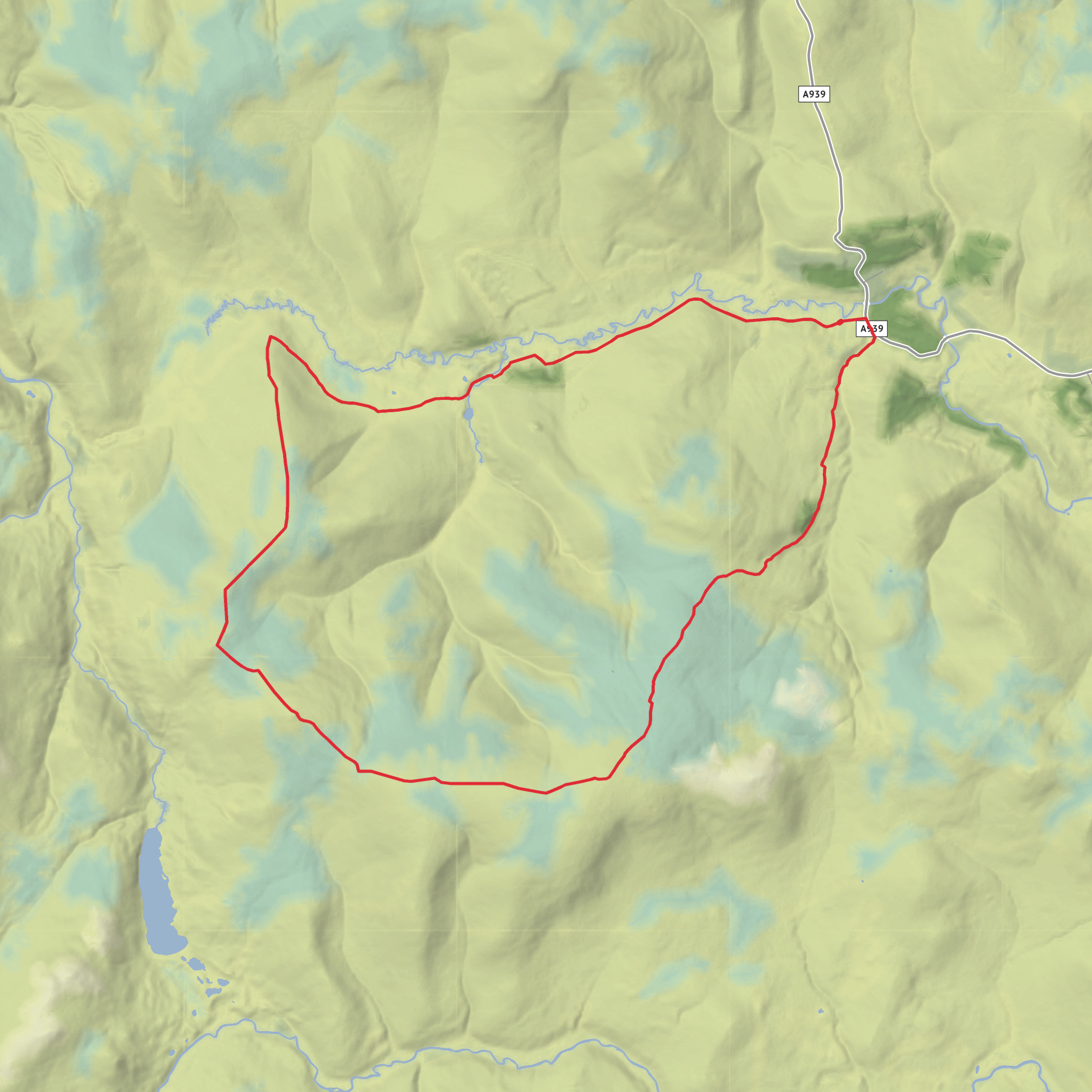 Cairn Culchavie, Little Geal Charn, Meikle Geal Charn and Brown Cow Hill Loop mobile static map