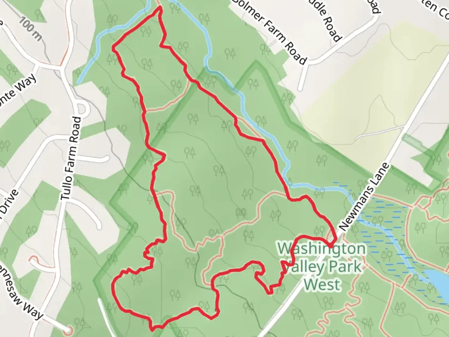 An image depicting the trail Blue Loop and its surrounding area.