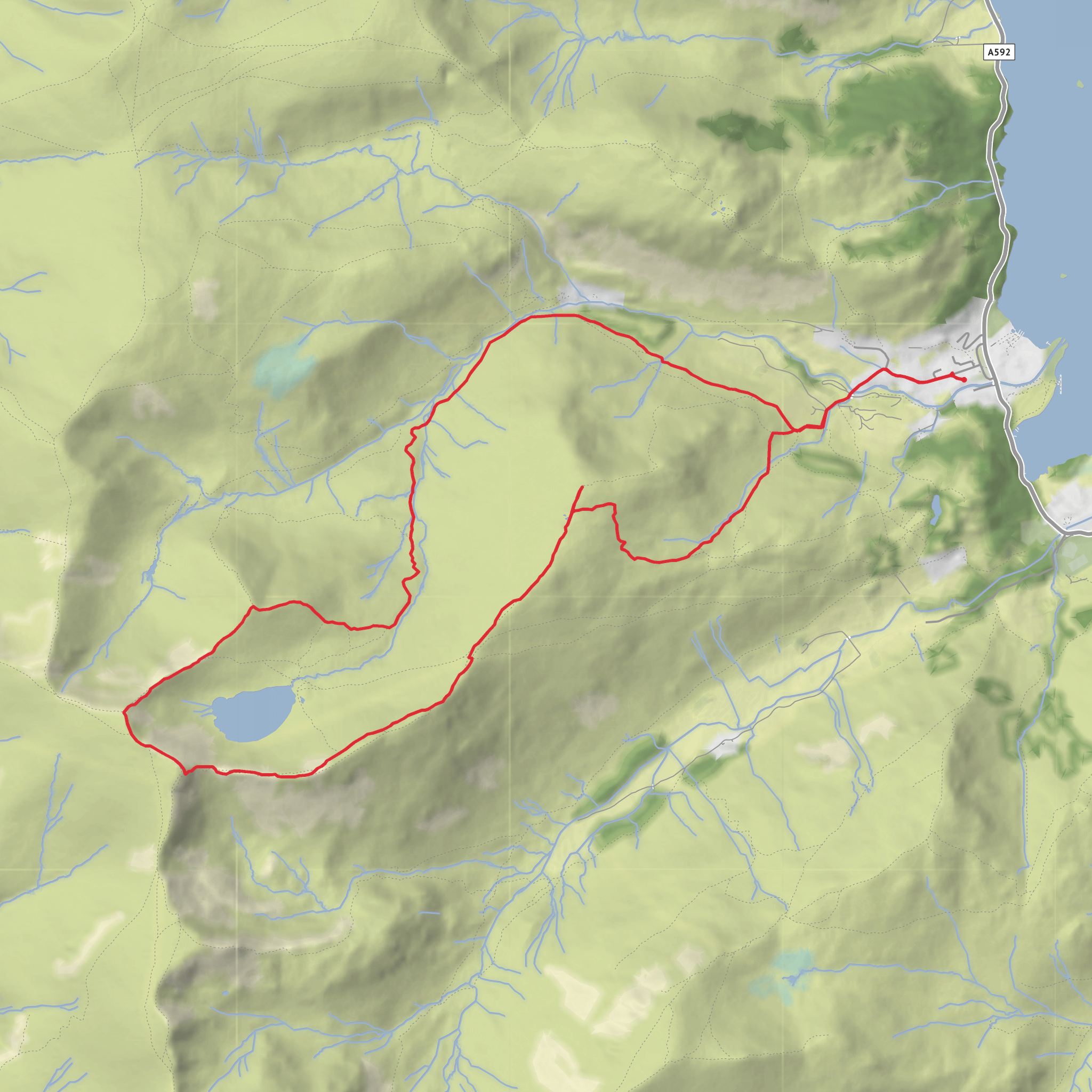 Striding Edge and Helvellyn Loop mobile static map