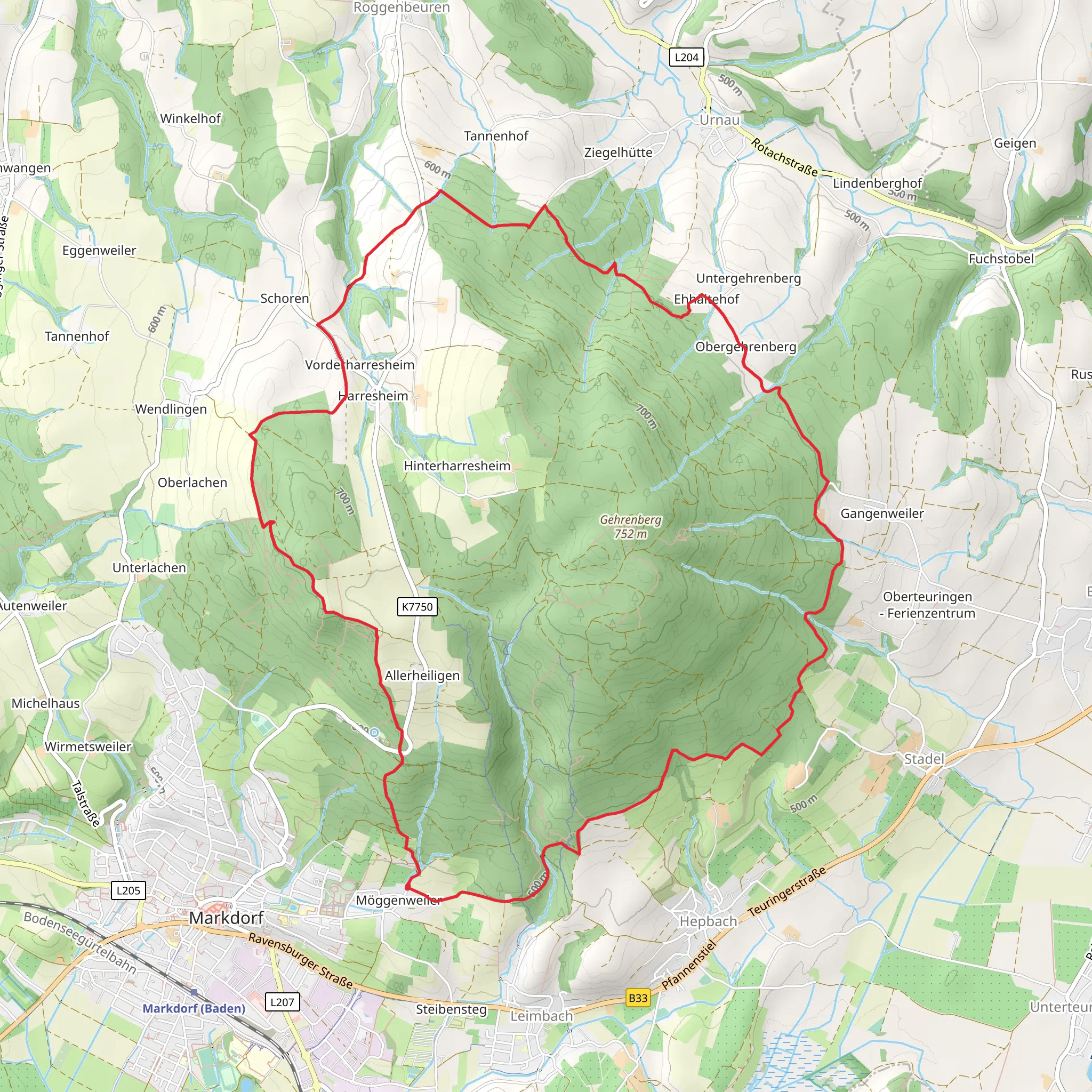 Erdrutsch Loop via Premiulwanderweg Guckinsland mobile static map