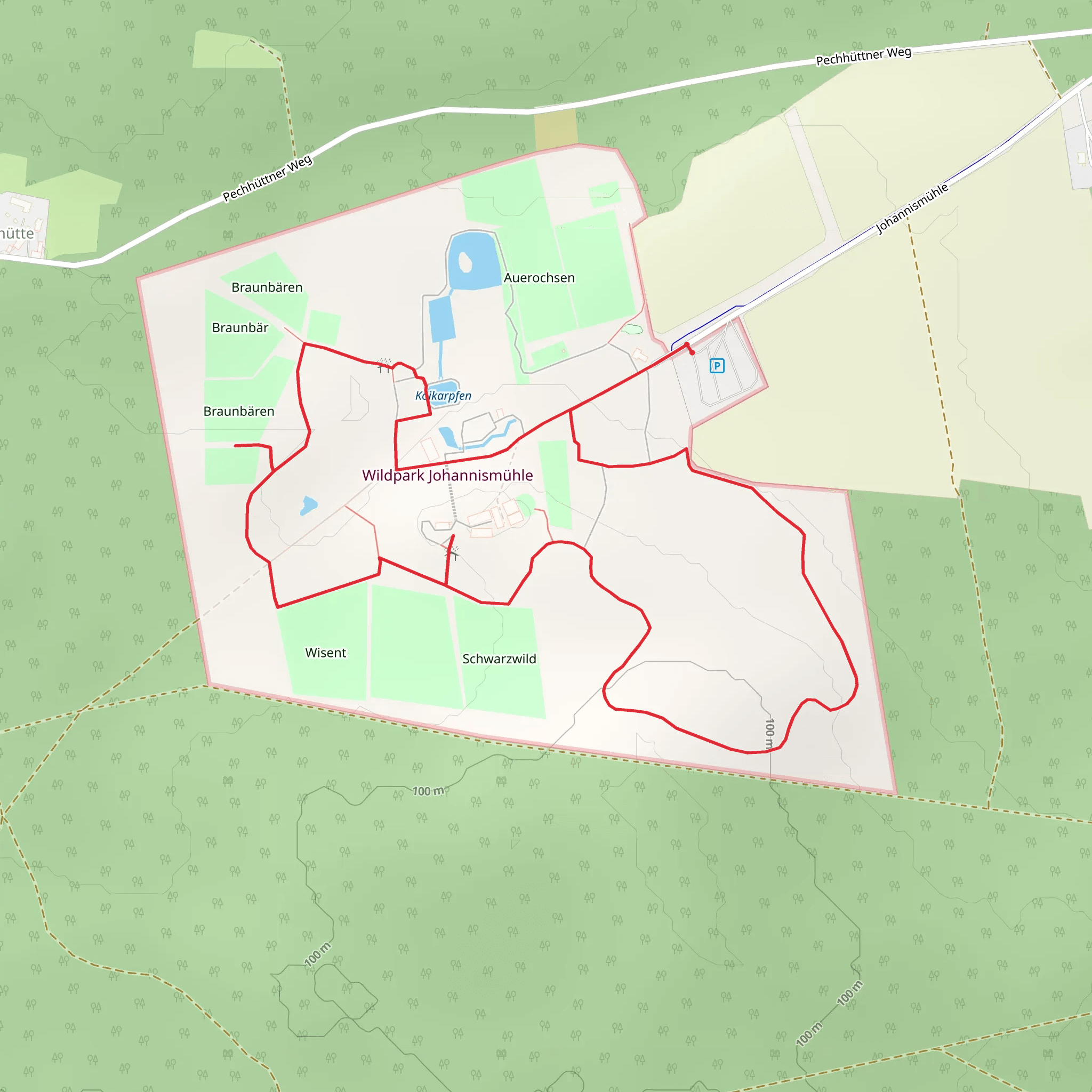 Polarwölfe and Johannismuehle Loop mobile static map