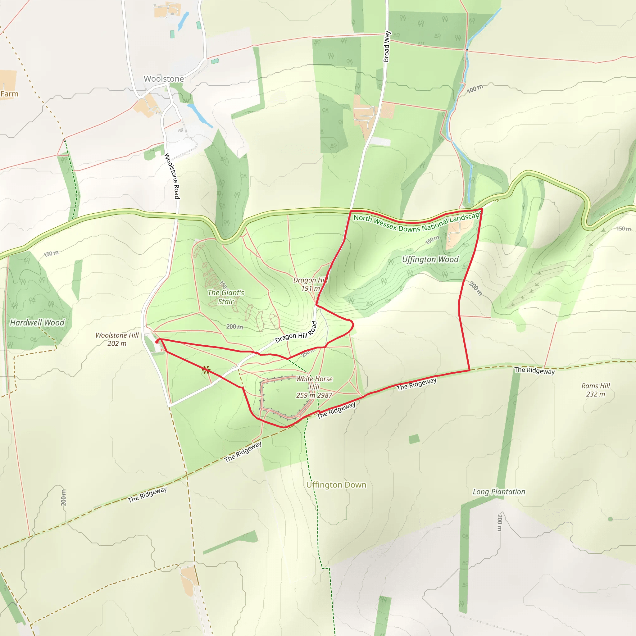 Uffington Wood And Castle Loop Oxfordshire England