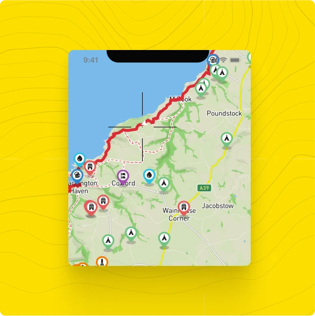 Eat, sleep, refill — find places on route.