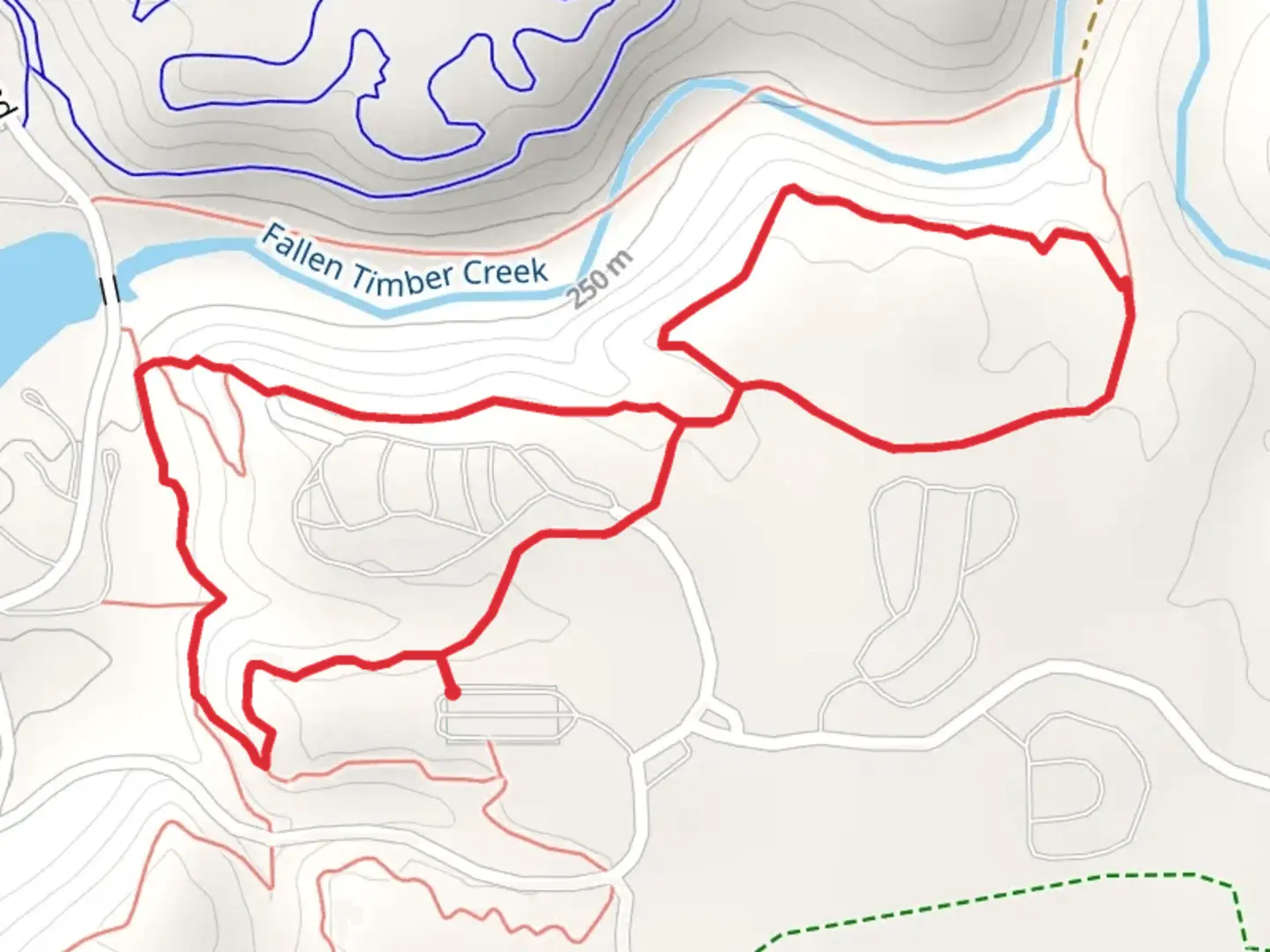 An image depicting the trail Trail 2 and 3 Loop and its surrounding area.