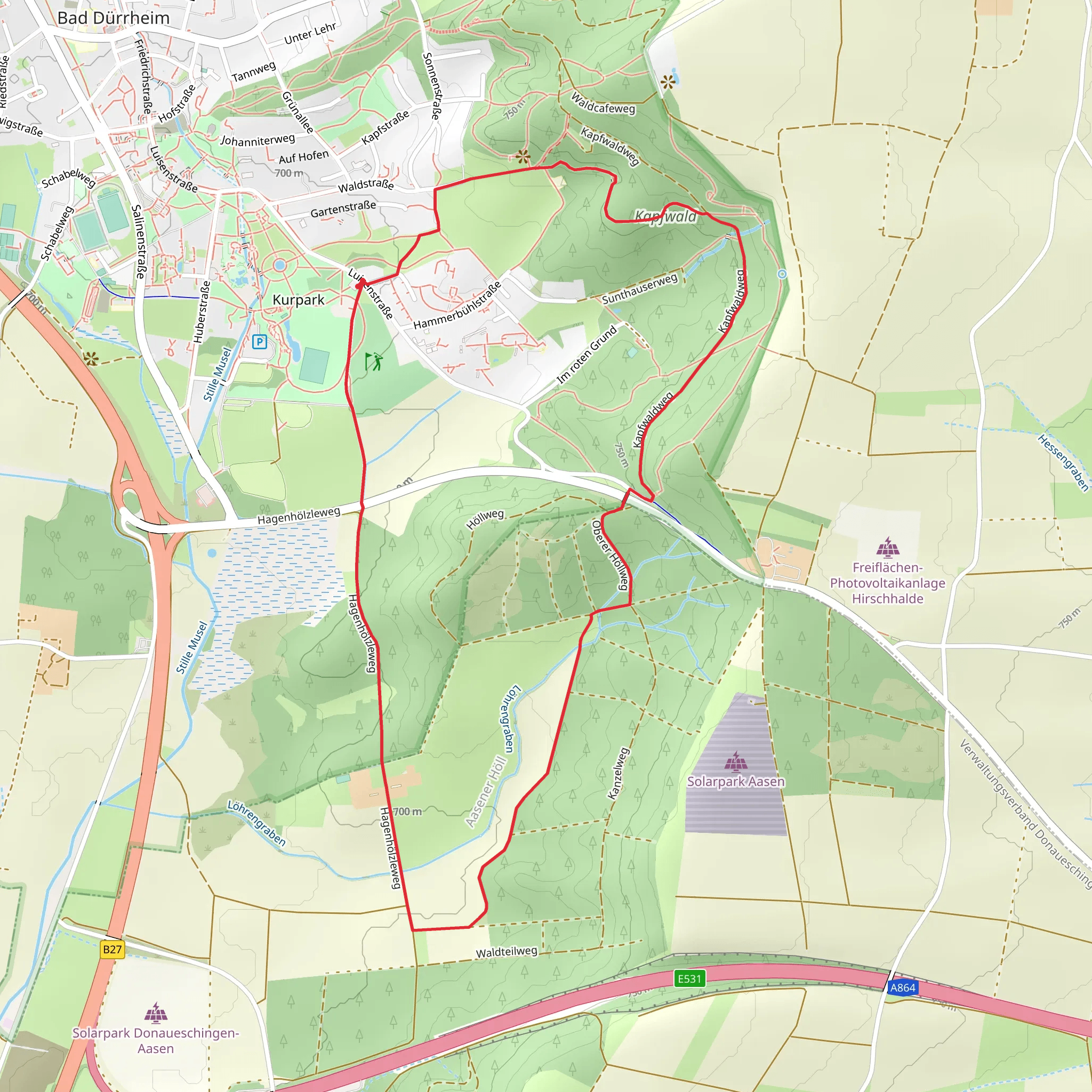Försterweg Kapfwaldweg and Aesener Hoell Buchwald Loop mobile static map