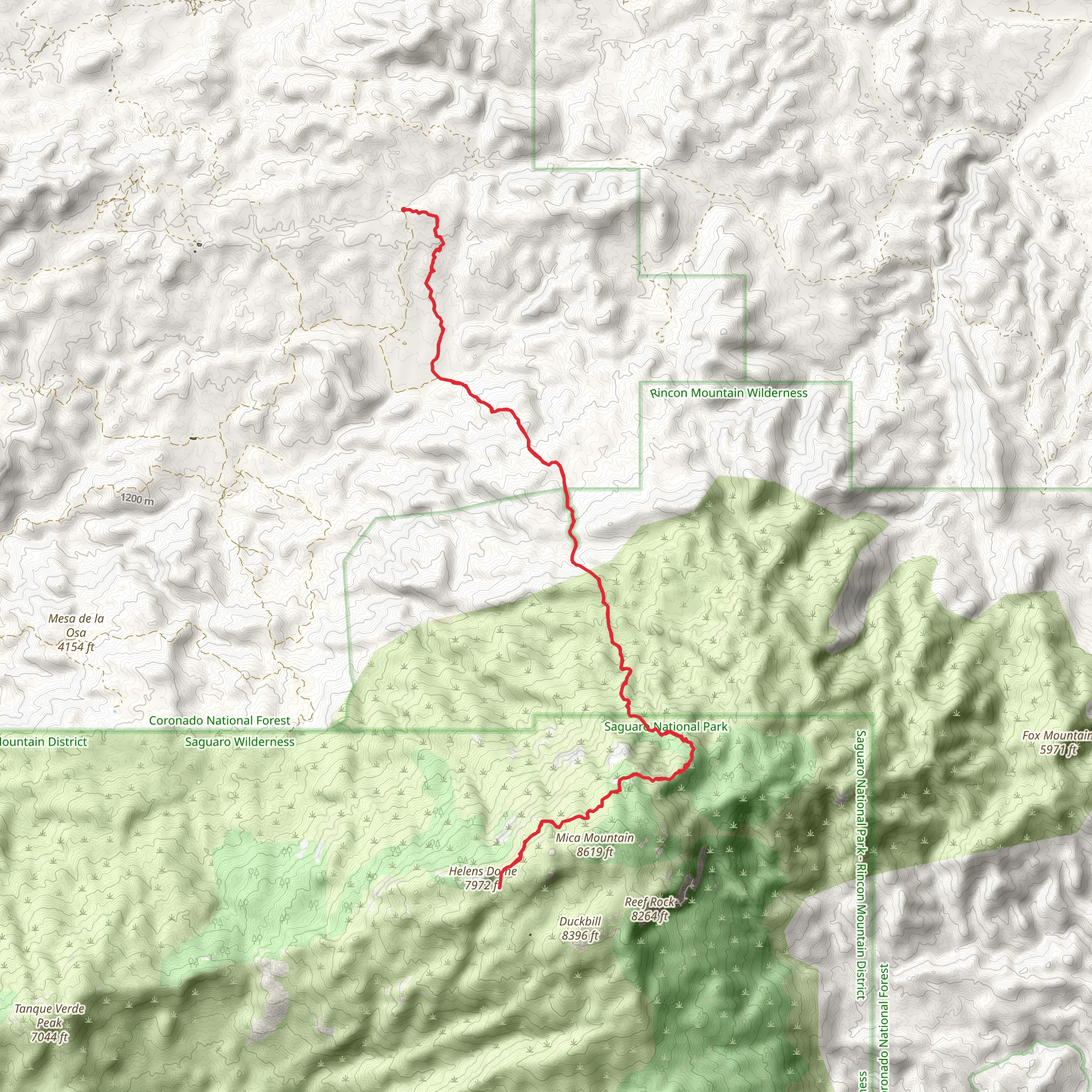 North Slope via Arizona Trail mobile static map