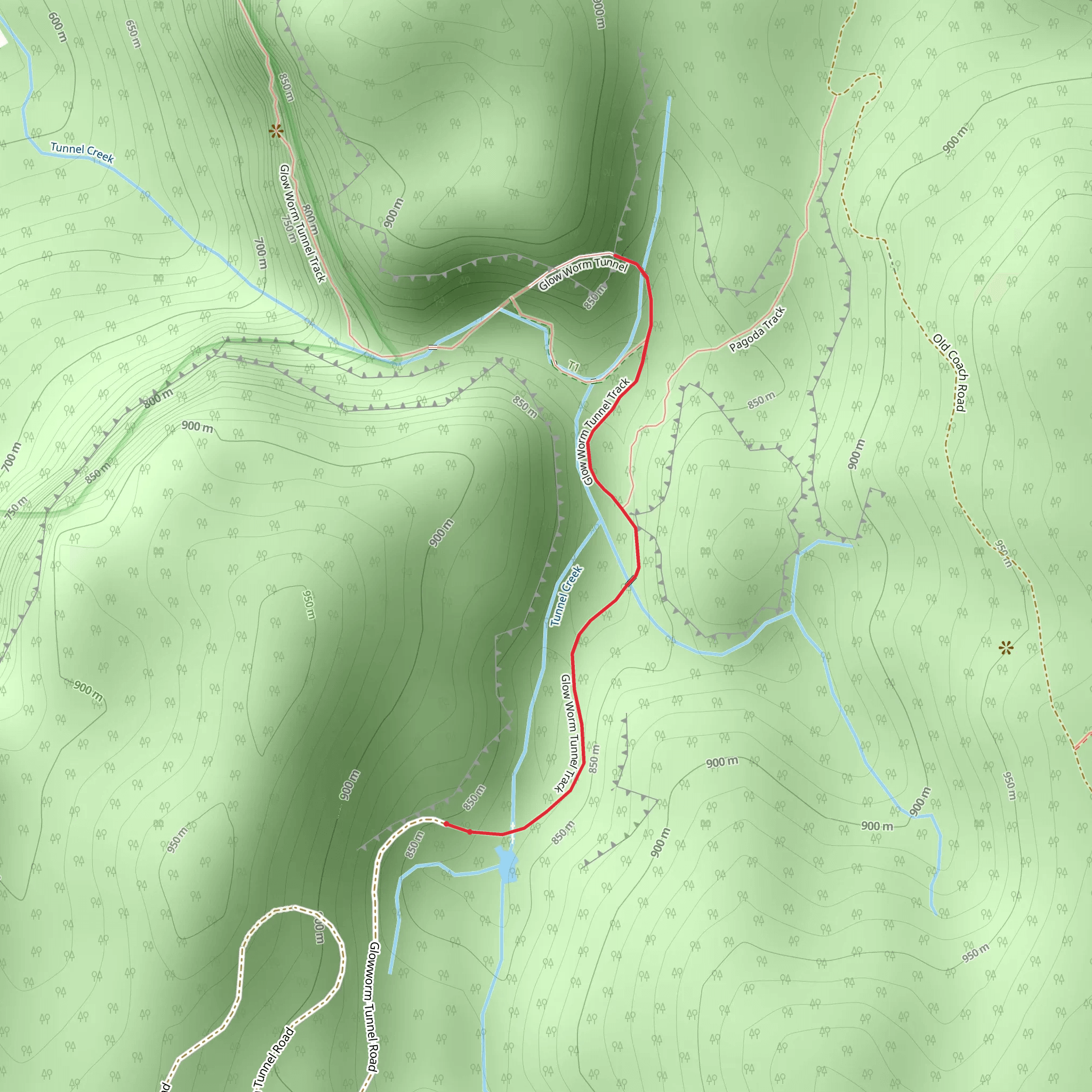 Glow Worm Tunnel Track mobile static map