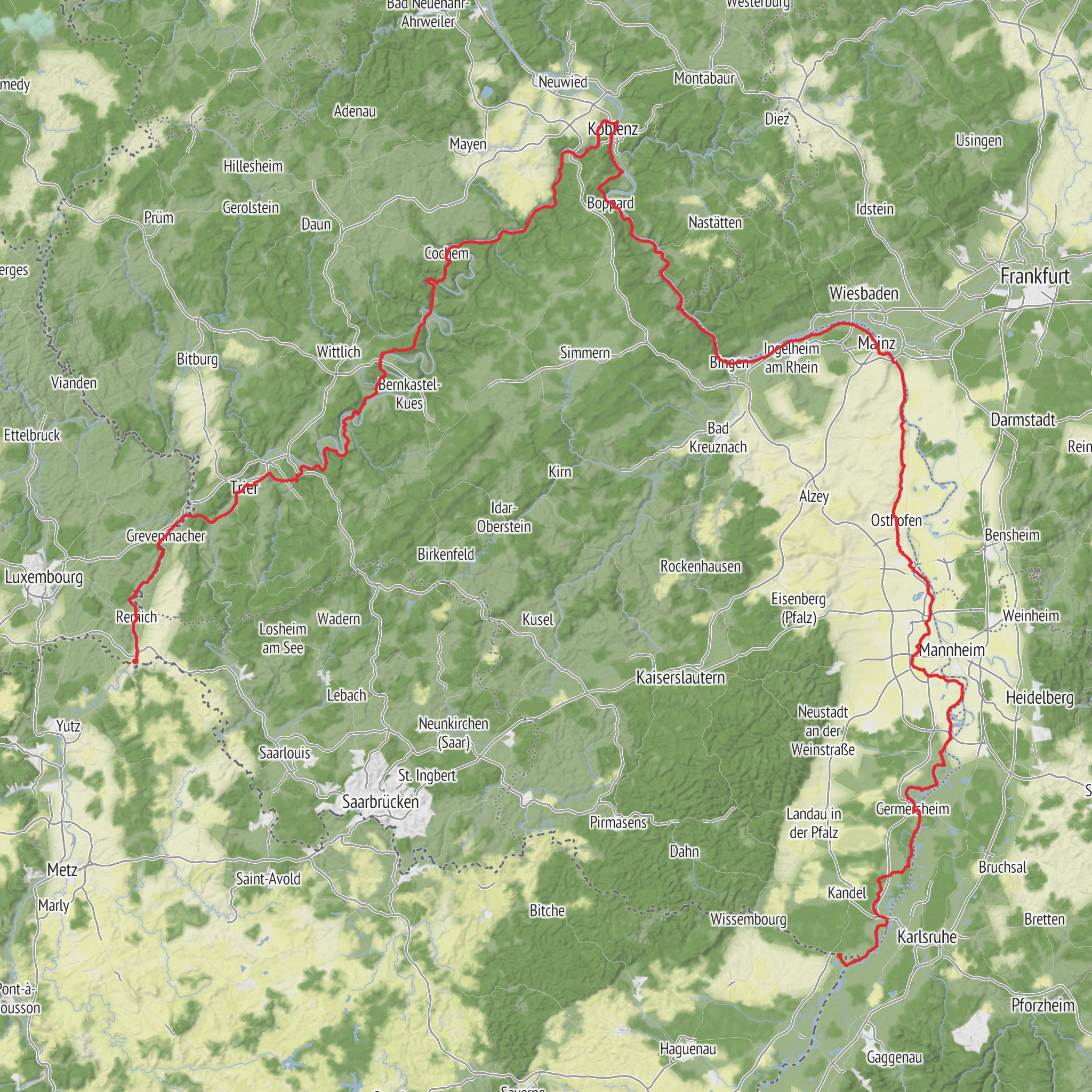 The Columban Way - Germany mobile static map