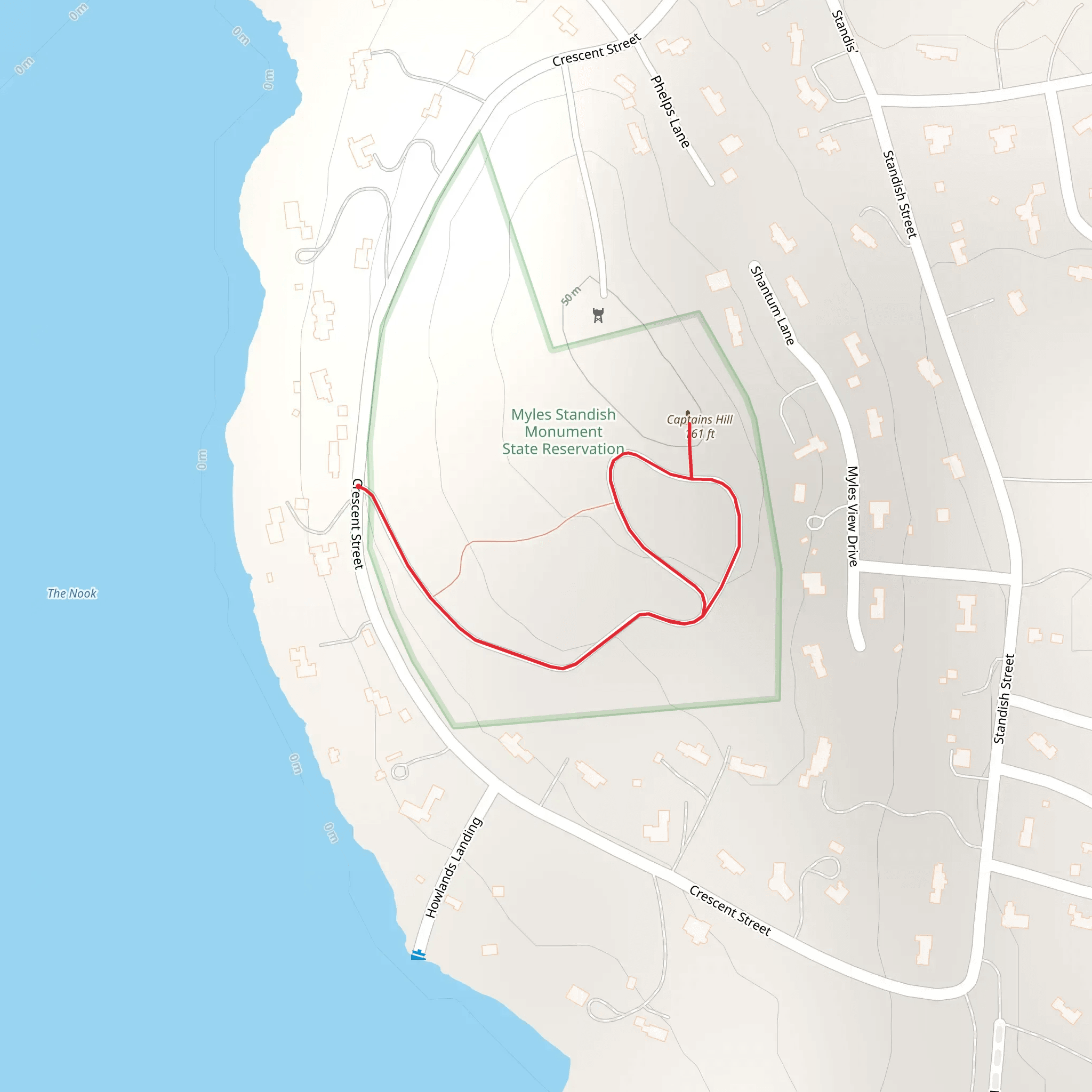 Captains Hill Loop Trail mobile static map