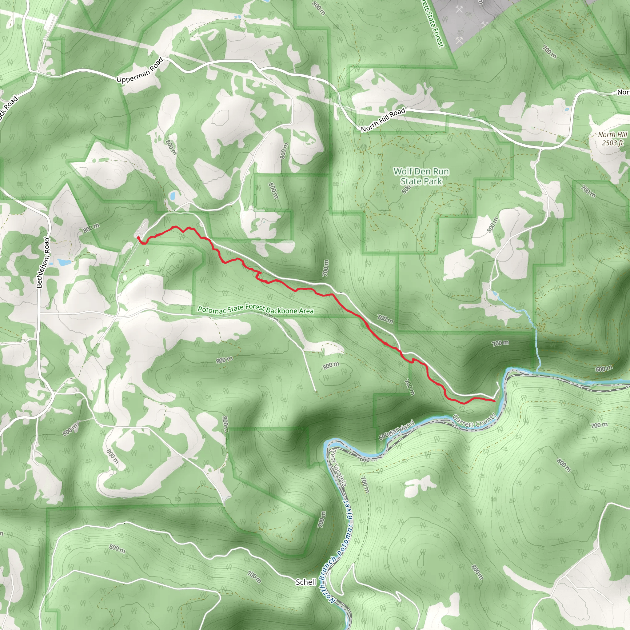 Lostland Run Trail mobile static map