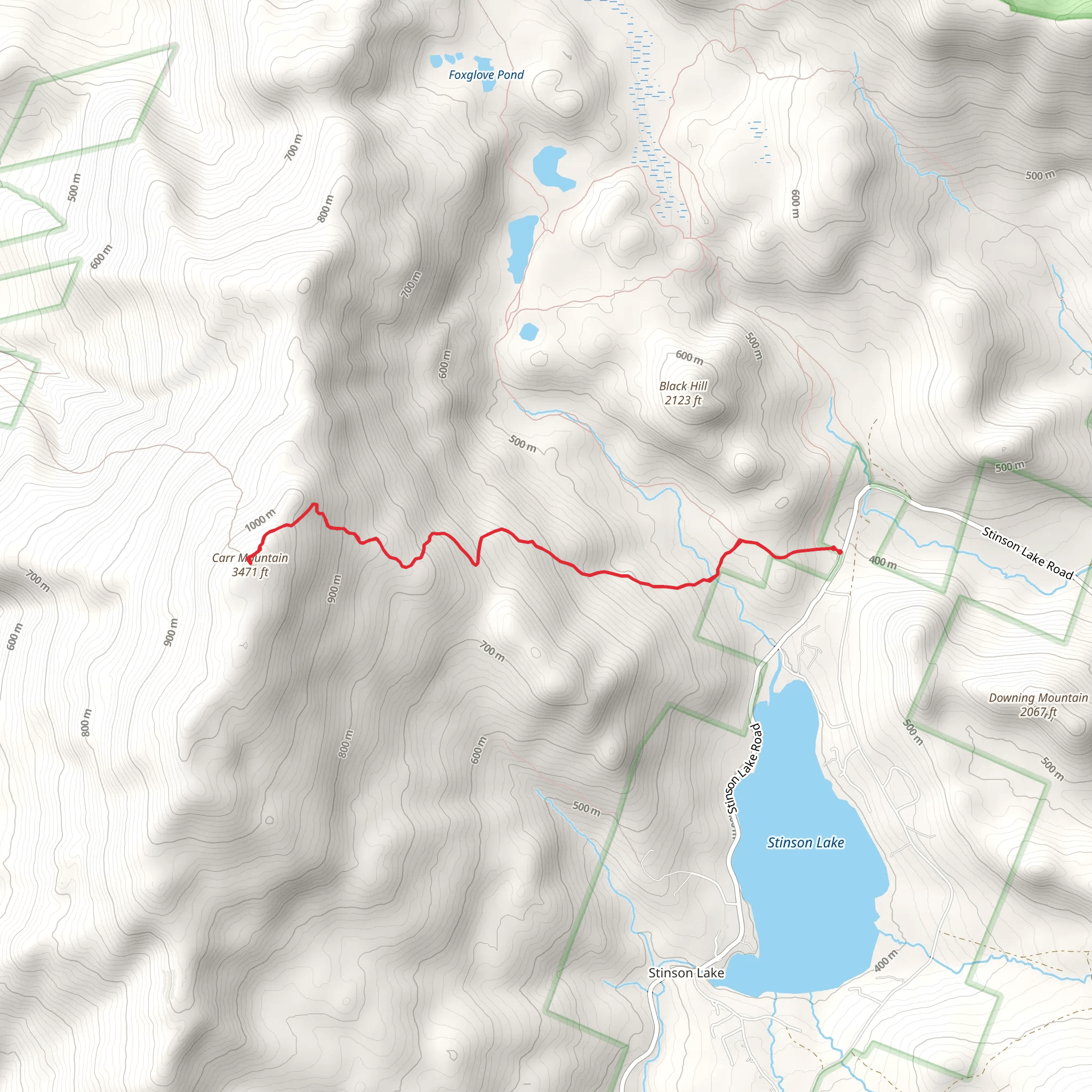 Carr Mountain Trail mobile static map