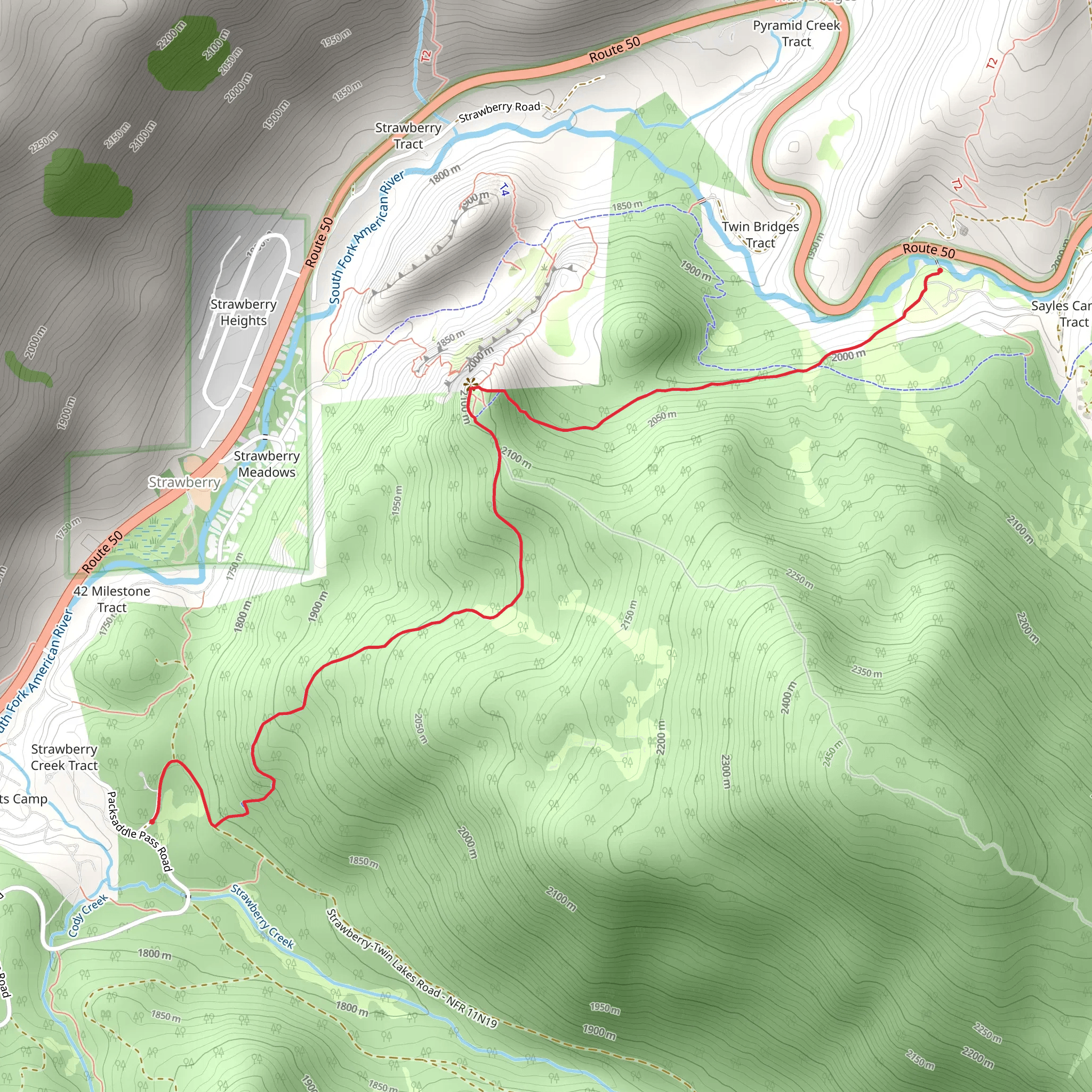 Lover's Leap Trail Point to Point mobile static map