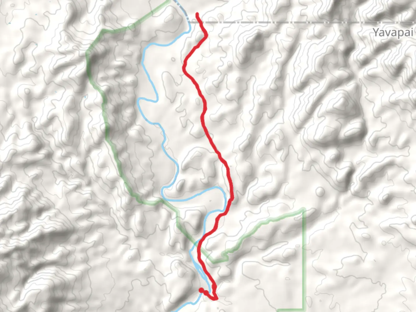 An image depicting the trail Wet Bottom Creek via Verde River Trail and its surrounding area.