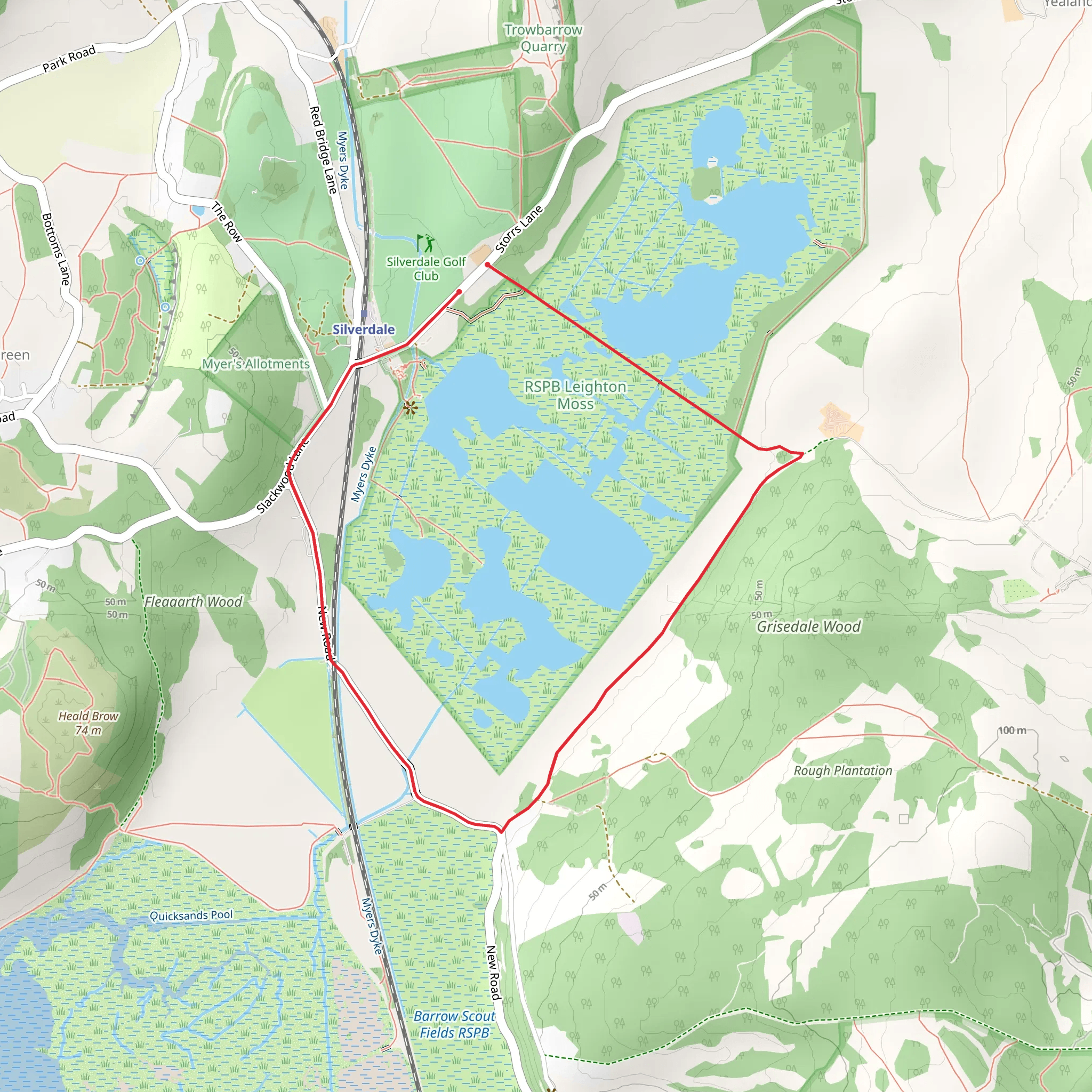 Leighton Moss Nature Reserve Loop mobile static map