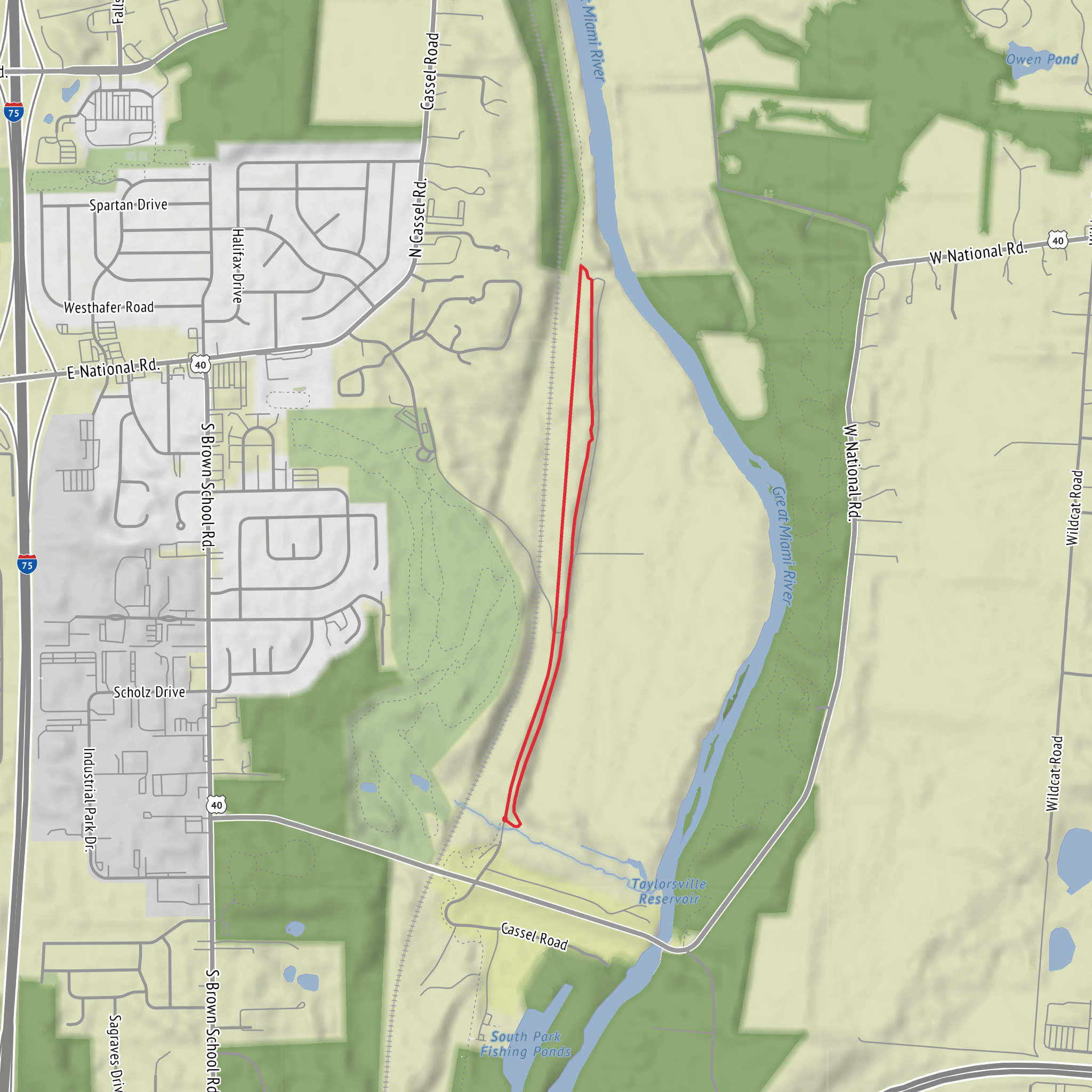 Buckeye Trail and Tadmor Trail near Great Miami River mobile static map