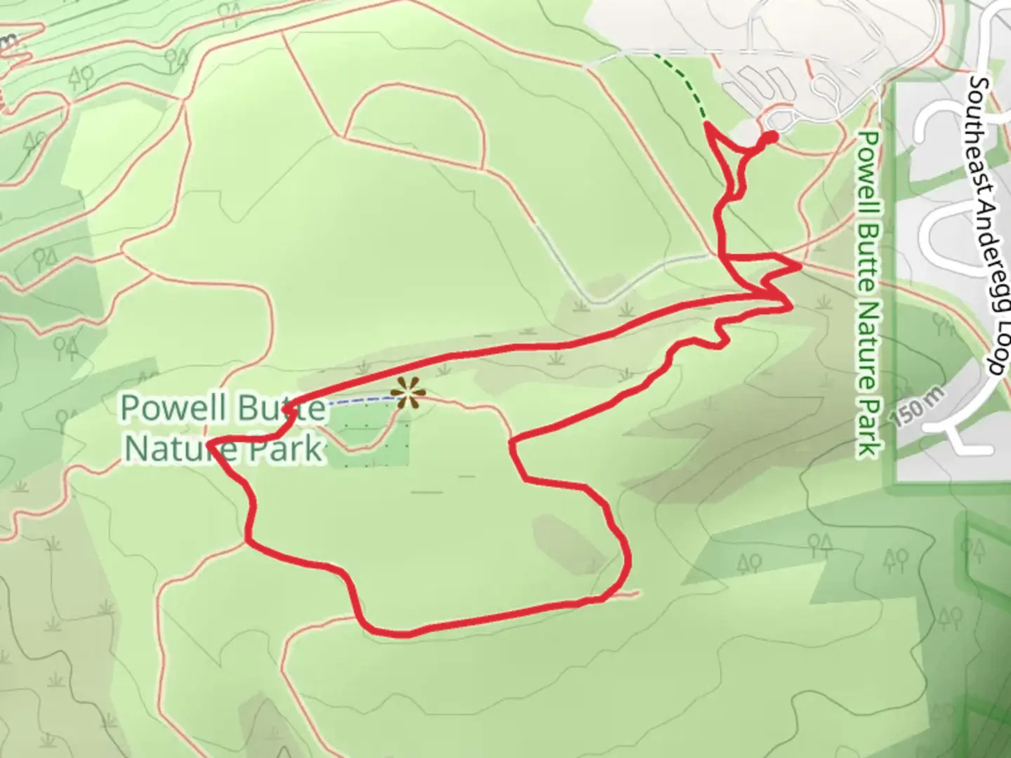 An image depicting the trail Mountain View, Summit Lane and Wildhorse Trail Loop and its surrounding area.