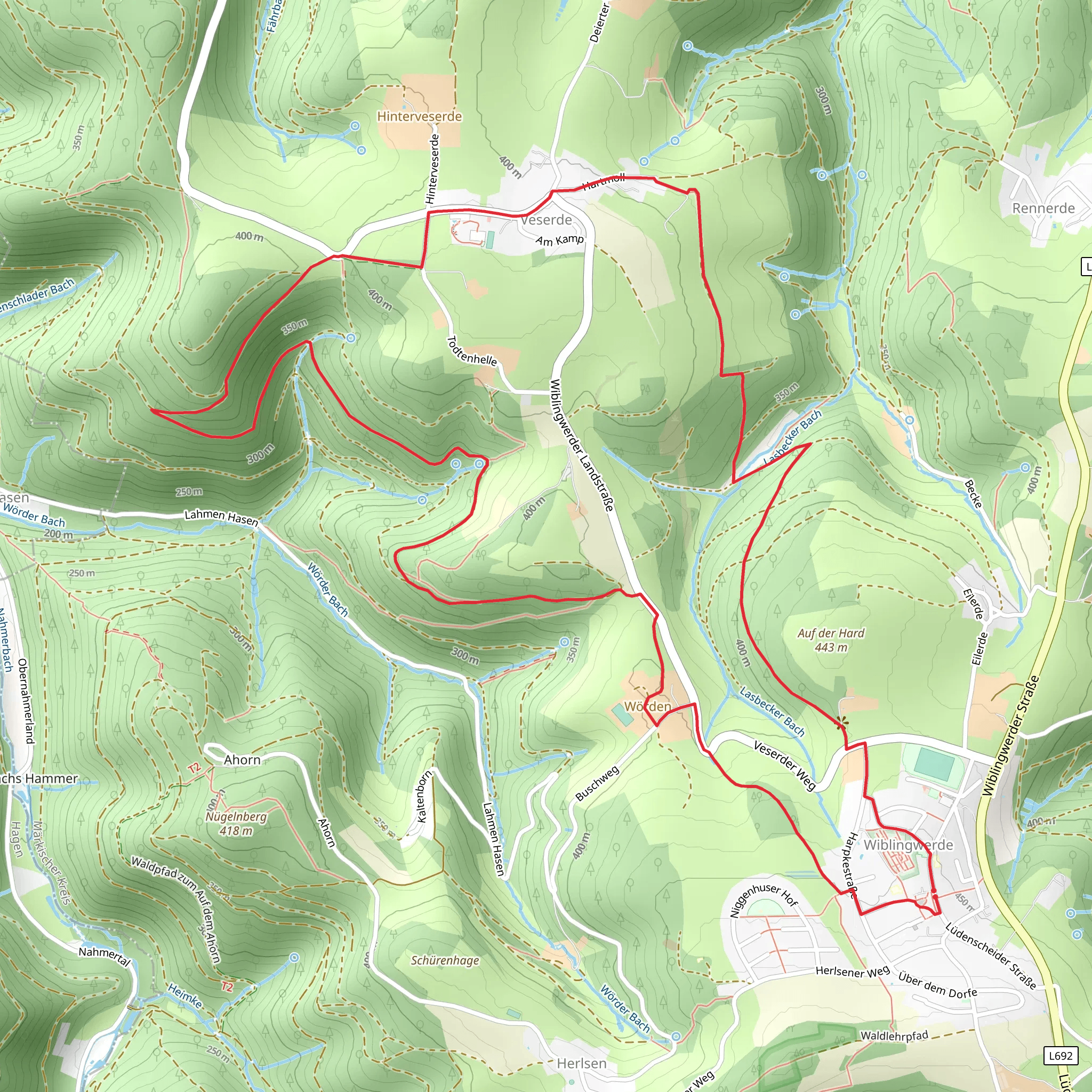 Wiblingwerde - Veserde mobile static map