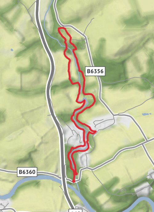 Jubilee Path out / Leader River Path back  mobile static map