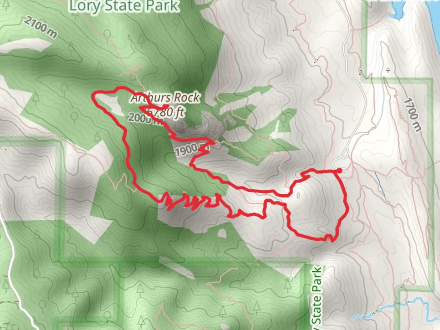An image depicting the trail Arthurs Rock and Howard Loop Trail and its surrounding area.