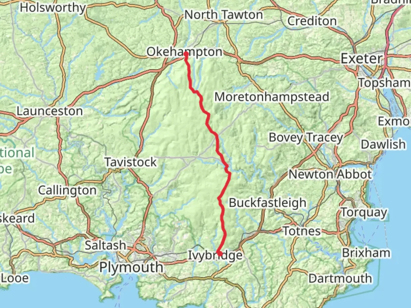 An image depicting the trail Dartmoor North to South and its surrounding area.