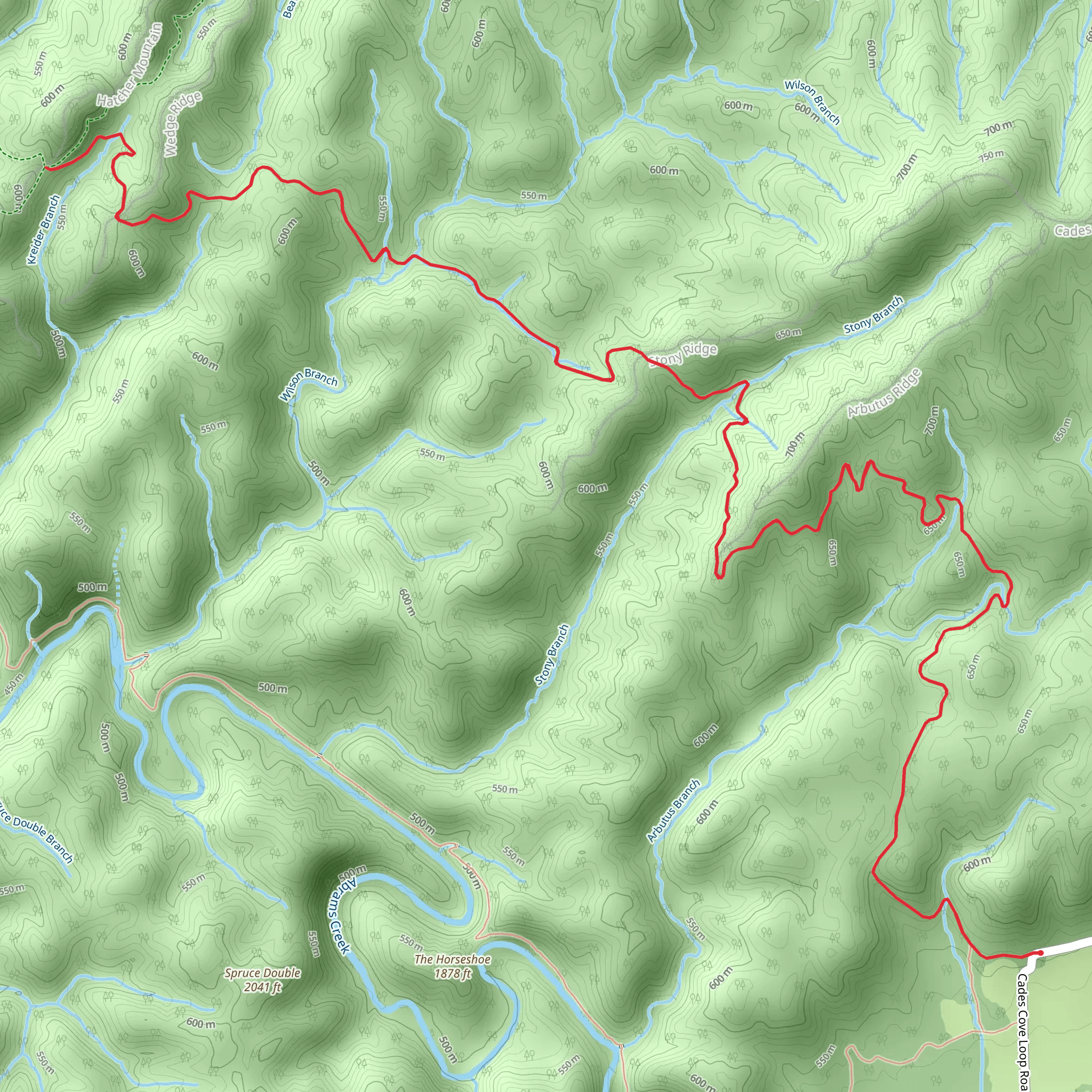 Cooper Road Trail mobile static map