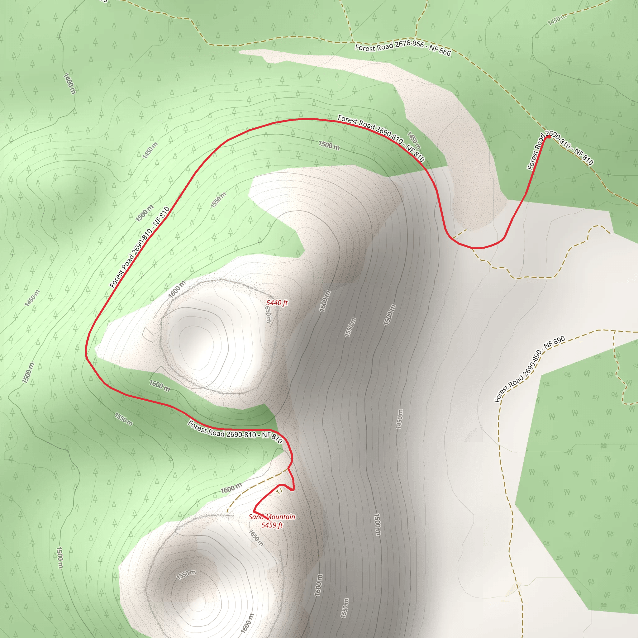 Sand Mountain Trail mobile static map