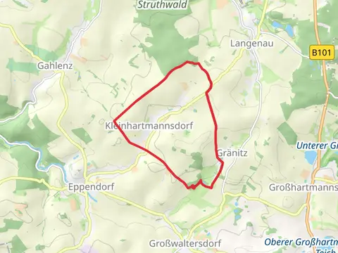 Muehlteich via Rundweg Kleinhartmannsdorf-Graenitz