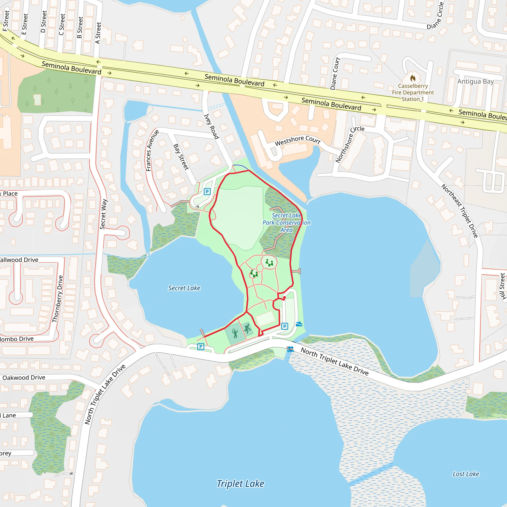 Secret Lake Park Loop mobile static map