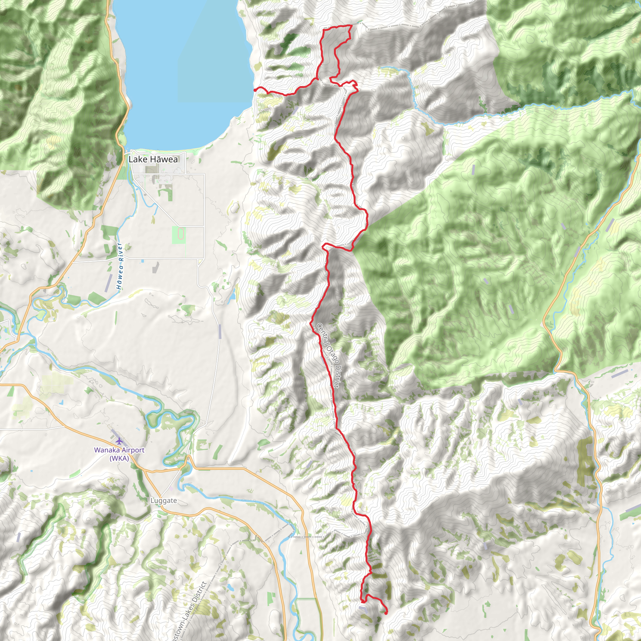 Long Gully Carpark to Timaru Creek Road mobile static map