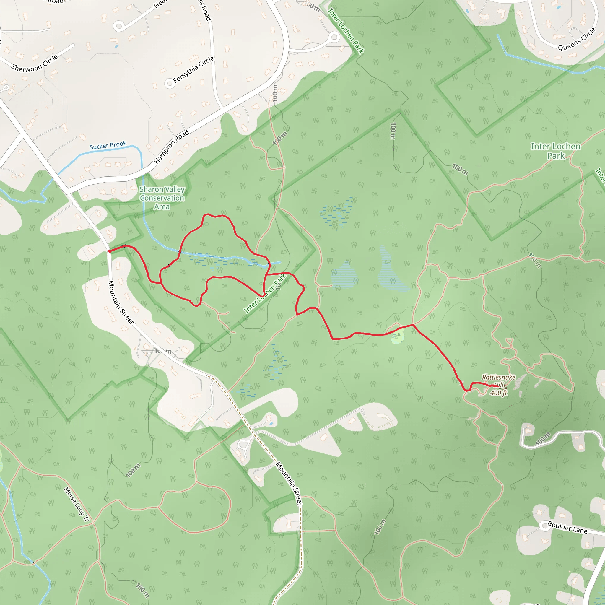 Rattlesnake Hill via Sucker Brook Trail mobile static map