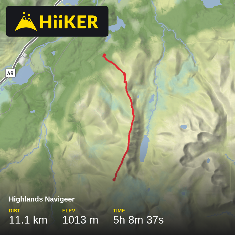 A map preview of the recording Highlands Navigeer.