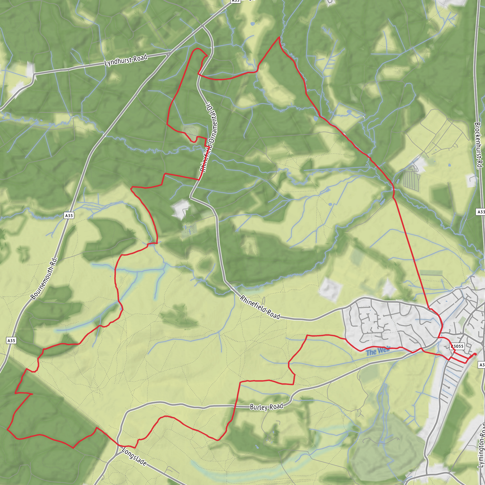 Brockenhurst Loop via Brock Hill, Wilverley Inclosure and Black Knowl mobile static map