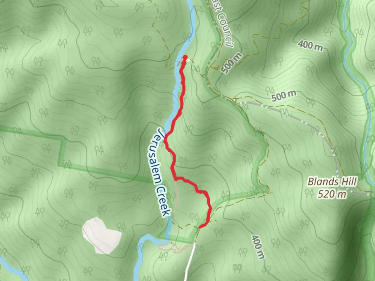 An image depicting the trail Jerusalem Creek Trail and its surrounding area.