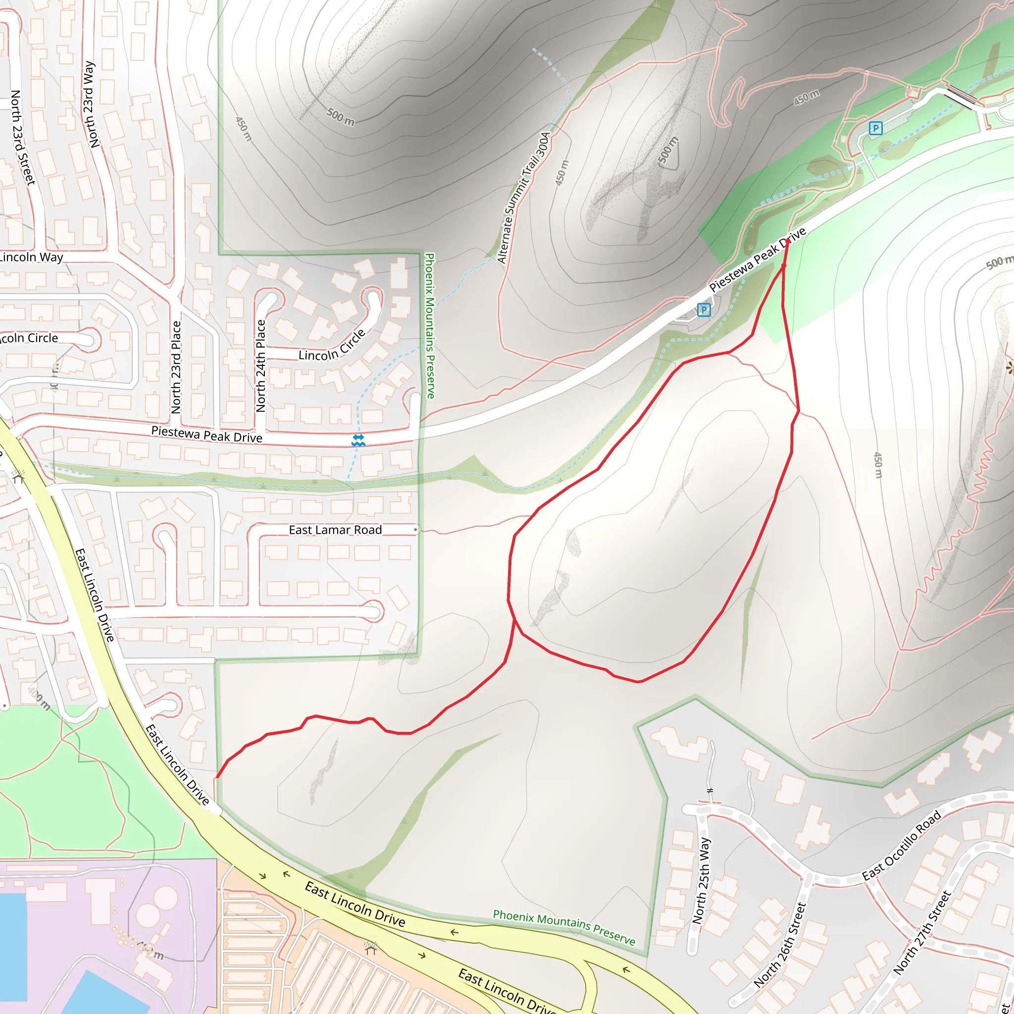 East Lincoln Drive Loop mobile static map