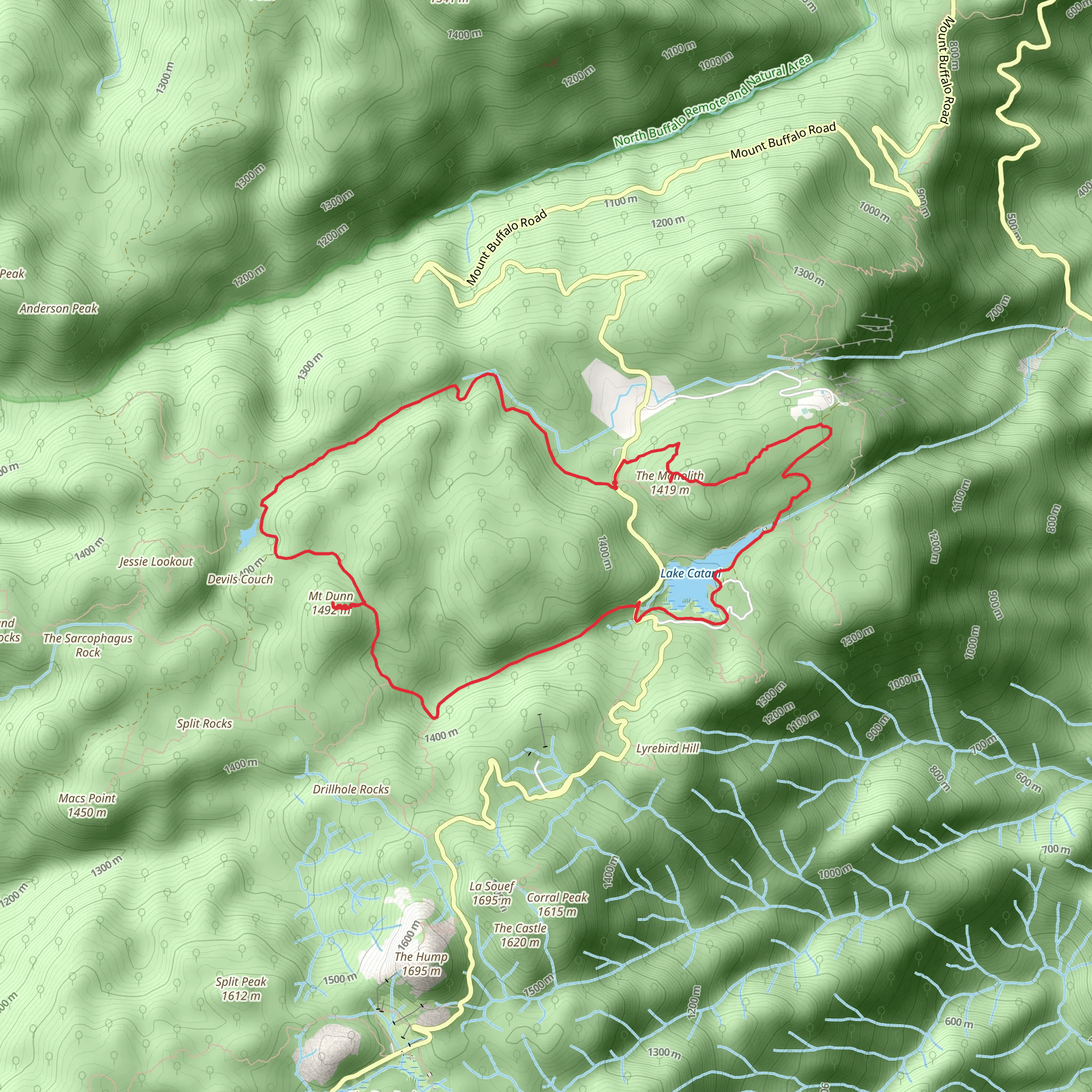 Mount Dunn and The Monolith Trail mobile static map