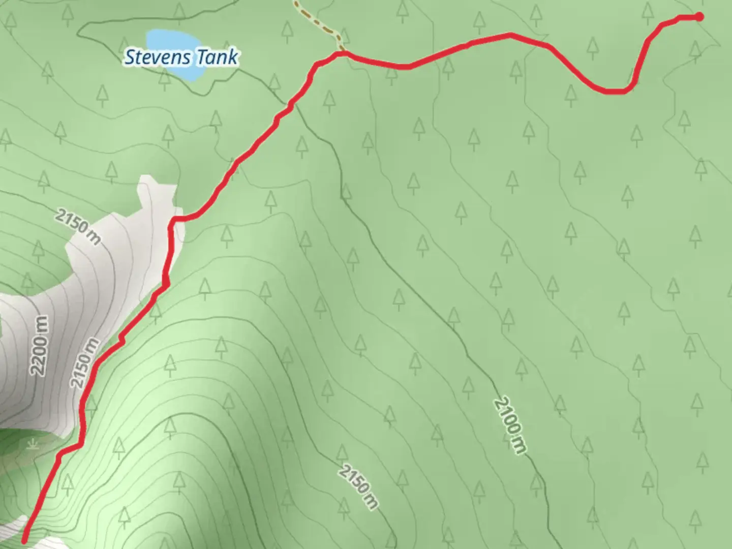 An image depicting the trail Red Mountain Trail - Stevens Tank and its surrounding area.