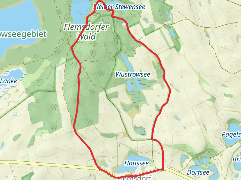 Großer Stewensee and Kleiner Buttersee via Flemsdorfer Wald
