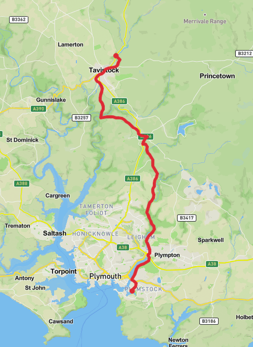 West Devon Way mobile static map