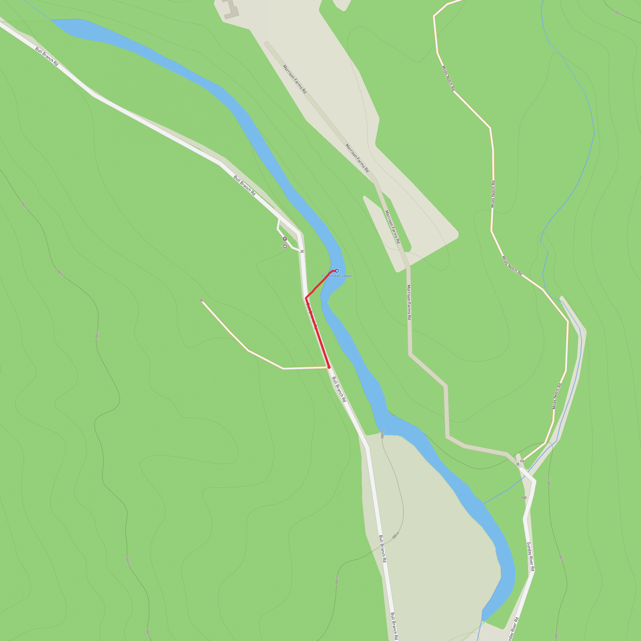 Frenchman's Hole Waterfall mobile static map