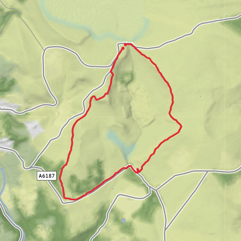A map preview of the recording Hike on Burbage Edge Loop.