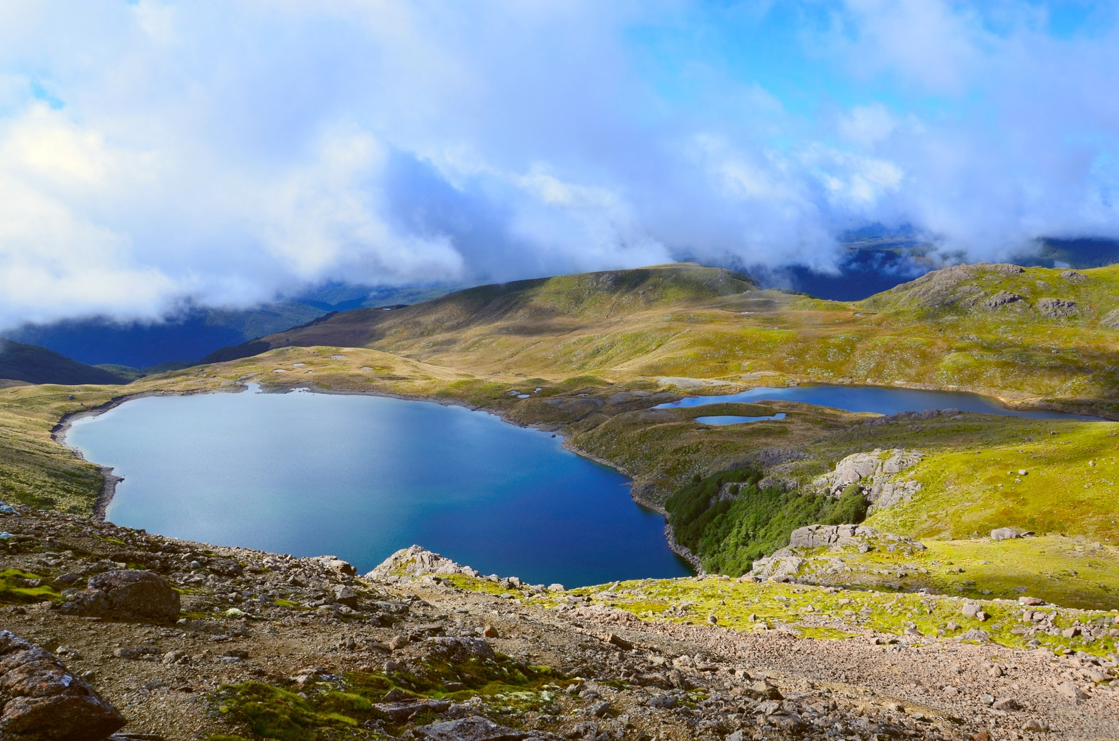An image depicting the trail Sylvester Hut Track and its surrounding area.