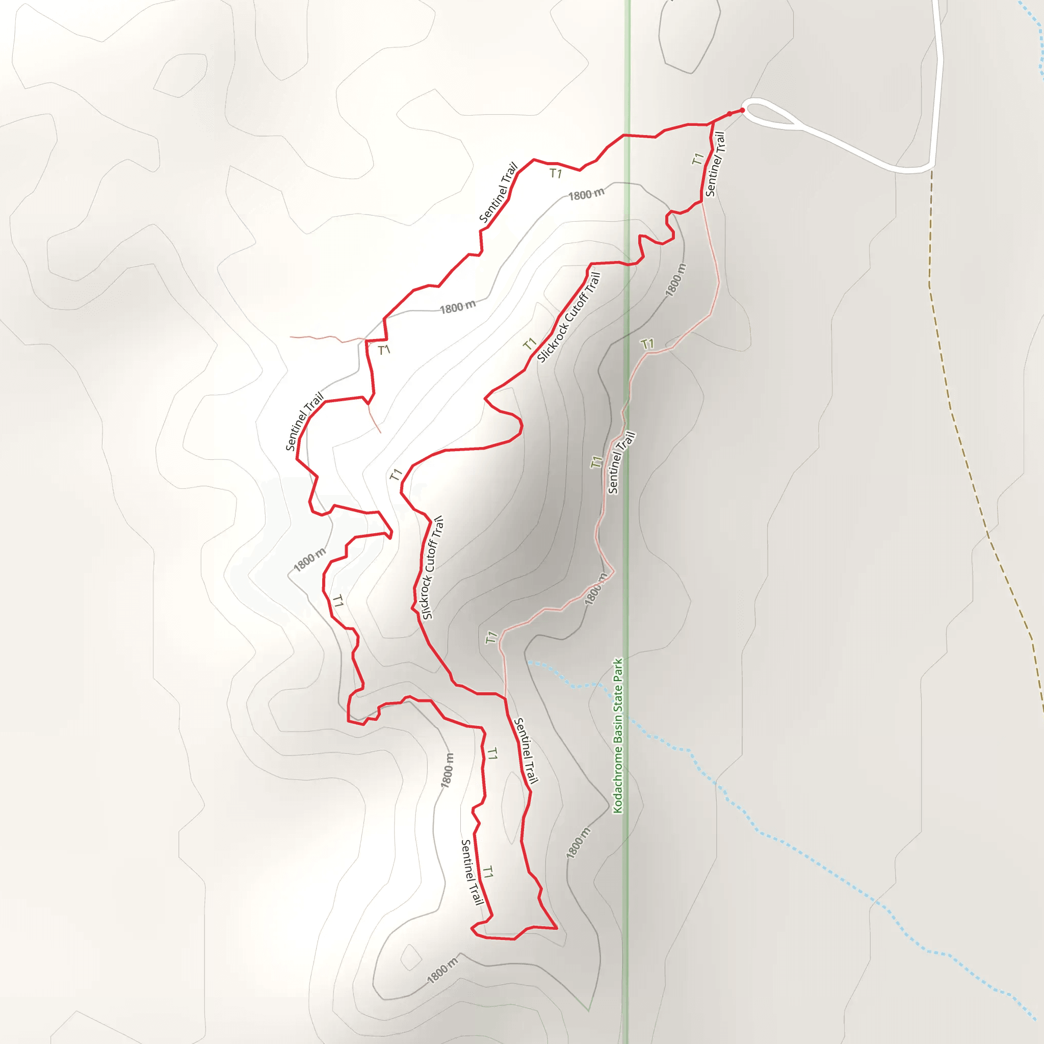 Slickrock Cutoof Loop Trail mobile static map