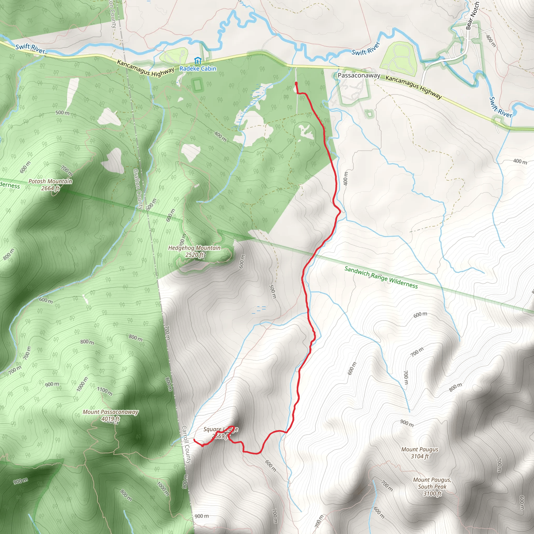 Square Ledge Trail mobile static map