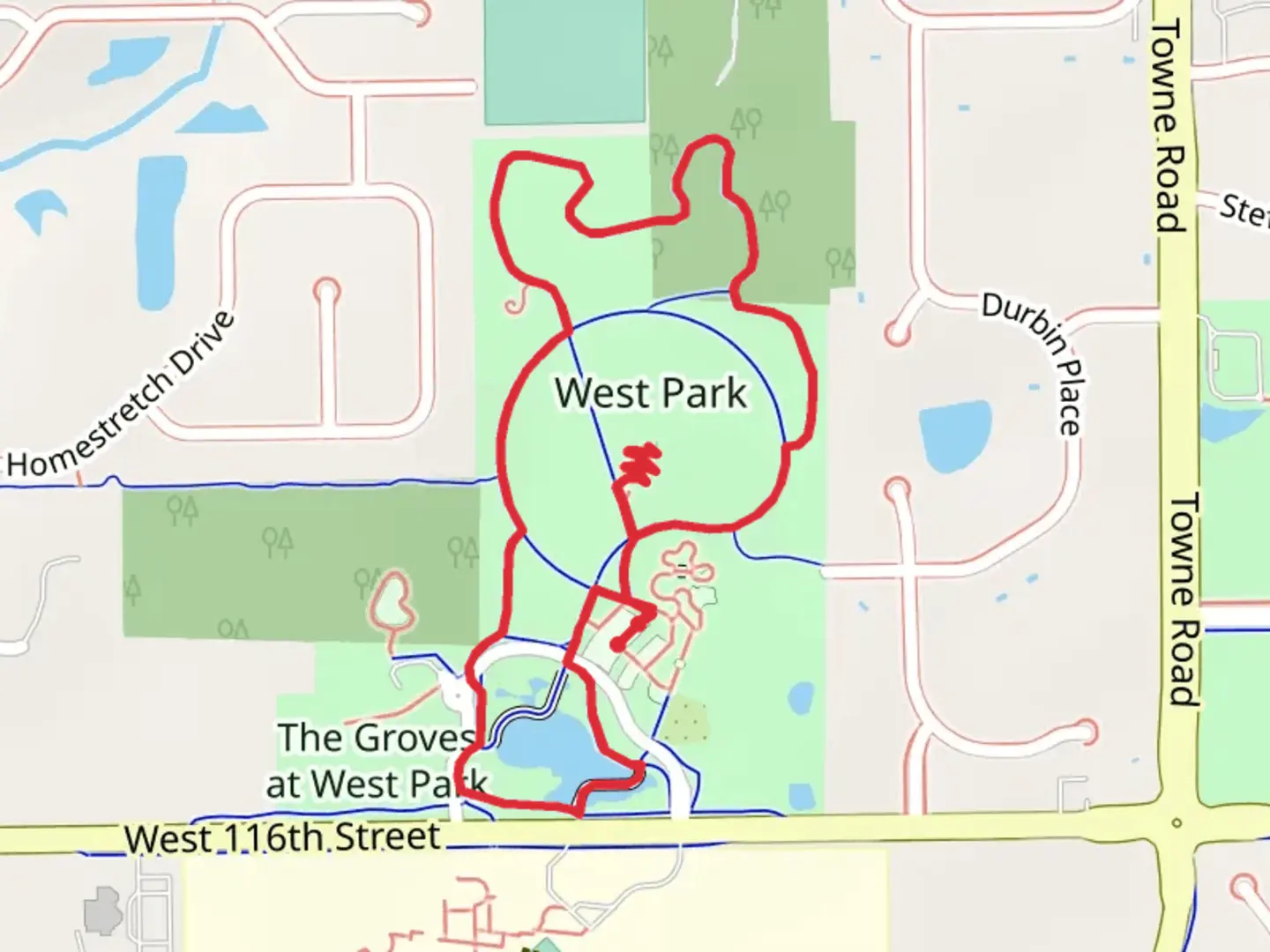 An image depicting the trail West Park Loop and its surrounding area.