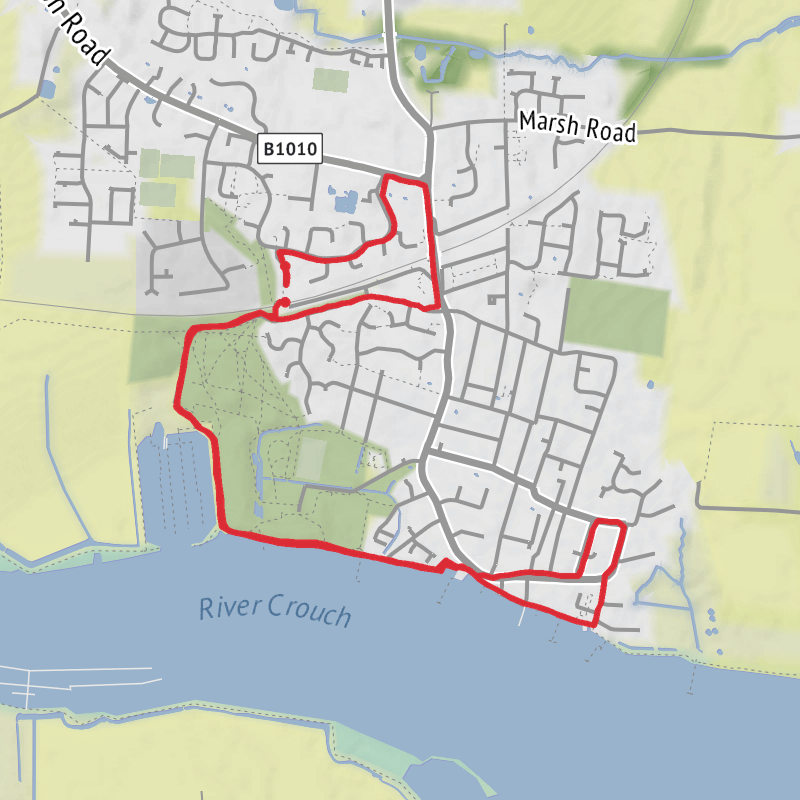 A map preview of the recording Maldon Running.