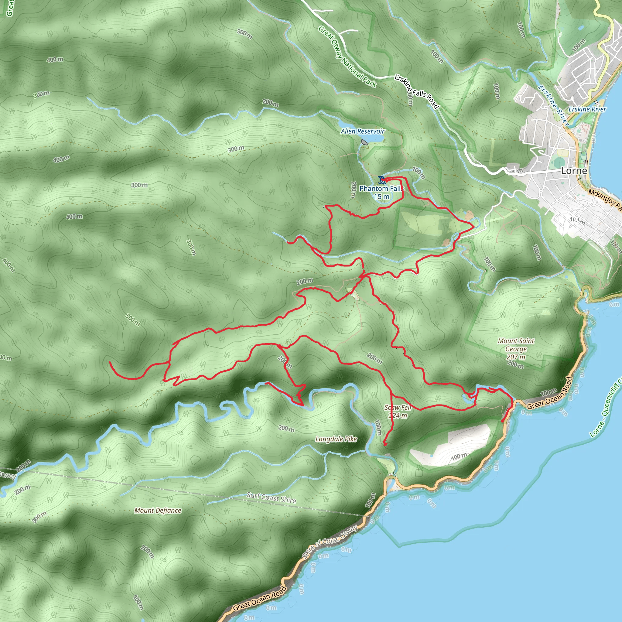 Lorne Waterfall Circuit Trail mobile static map