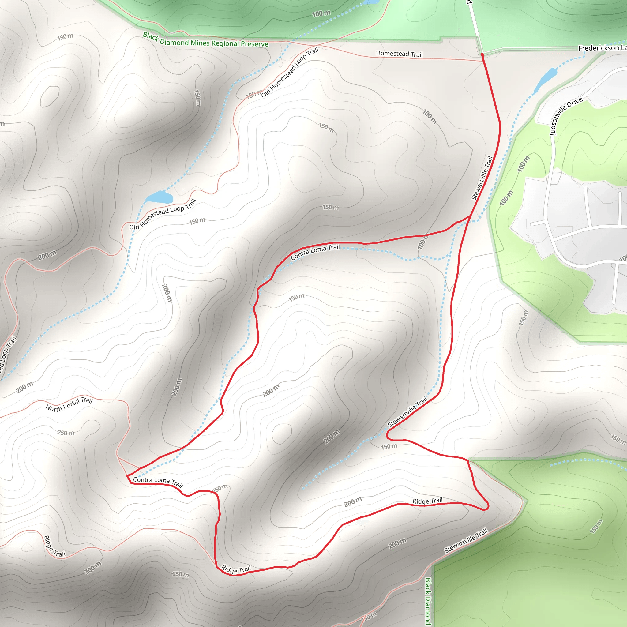 Contra Loma - Stewartville - Ridge Loop Trail mobile static map
