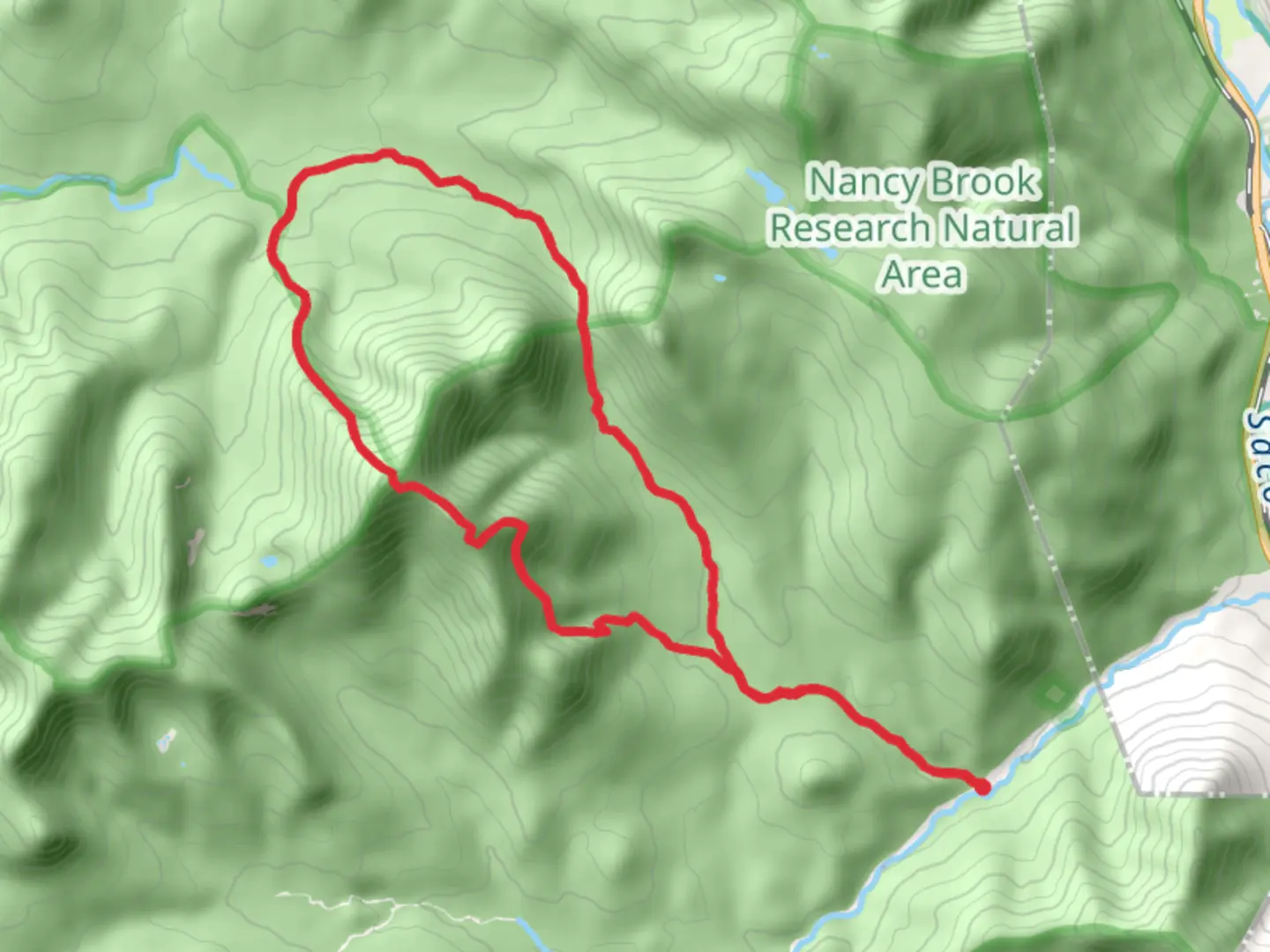 An image depicting the trail Vose Spur Loop via Carrigain Notch Trail and its surrounding area.